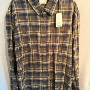 Mutual Weave Brown Plaid Button Up Shirt XXL